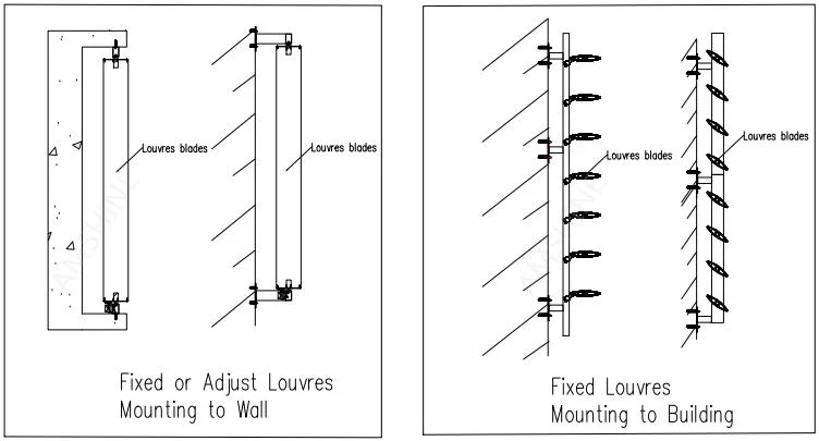 Hot Sell Aluminum Motorized Airfoil Louver for Decorative and Sun Adjustable